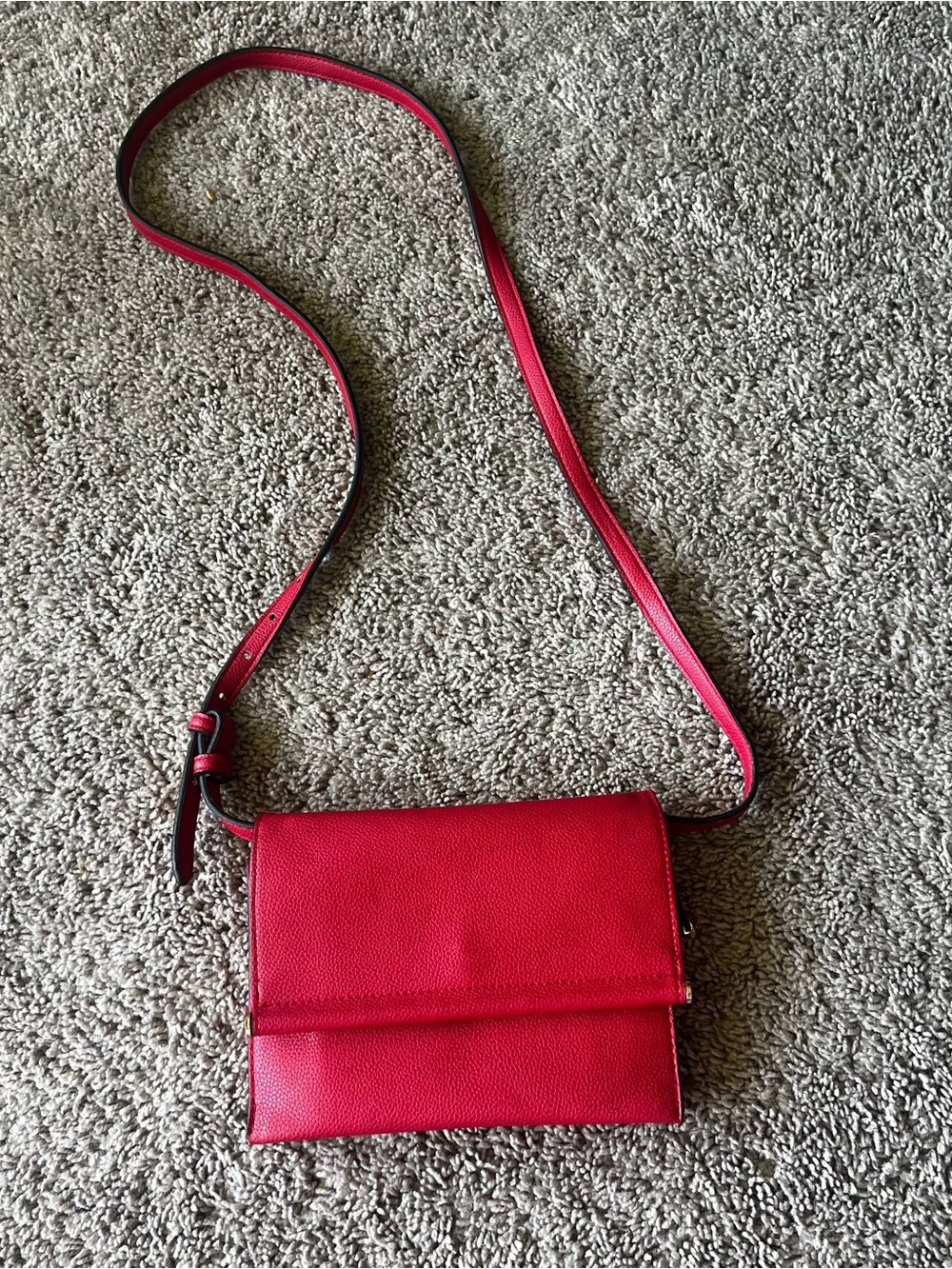 Alfani Small Crossbody Red Purse Magnetic Closure/Zipper Mini Bag Pockets Womens
